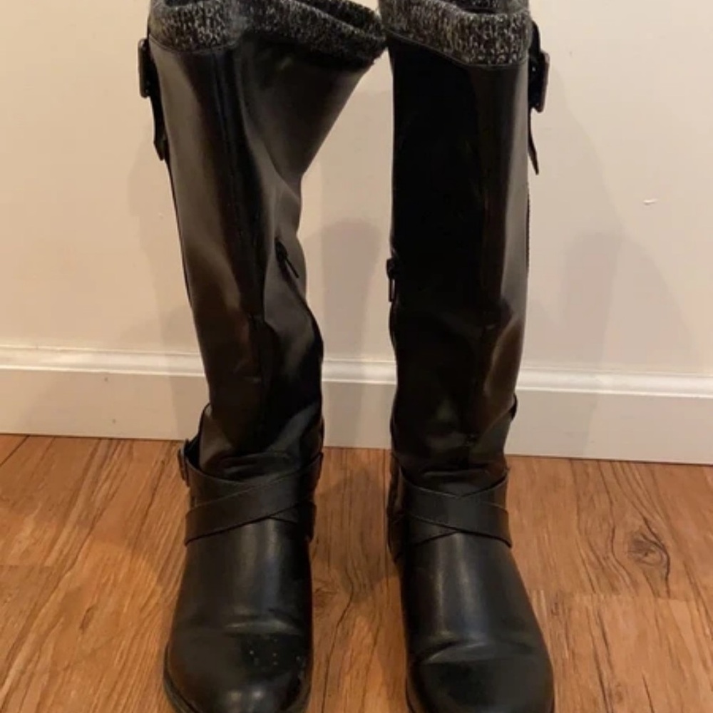 JustFab Black Over the Knee Boots